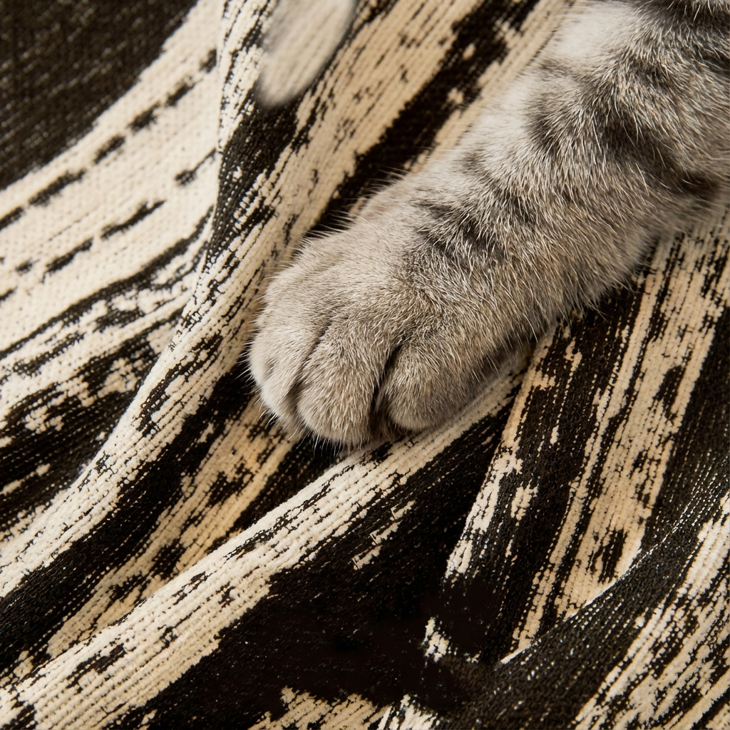 Plaid Canapé Chenille Anti-Griffures – Motif Pattes de Chat