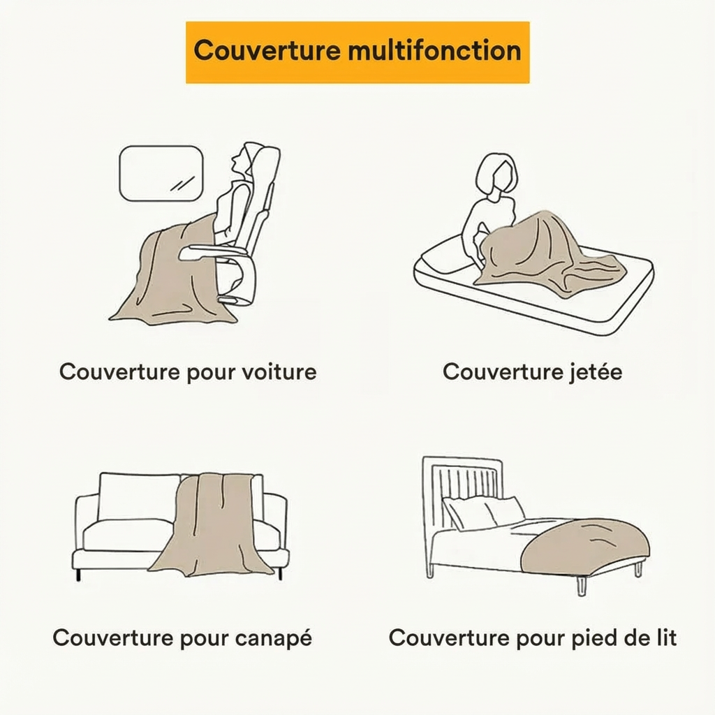 Plaid Canapé Chenille Anti-Griffures – Motif Pattes de Chat